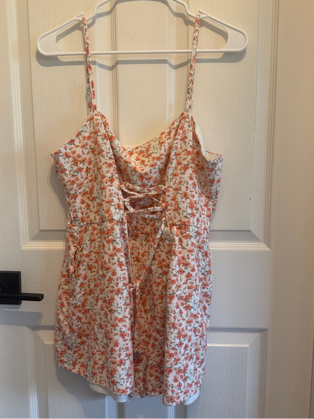 miami White and Coral Floral Romper